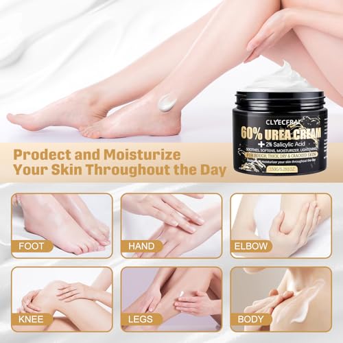 Clyecfra 2Pack 60% Urea & 2% Salicylic Acid Foot Cream - Deep Hydration 300g