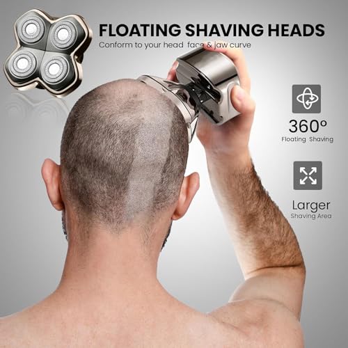 Audoc 3-Pack Replacement Blade Heads for Skull Shaver PRO 4-Head Bald Head Grooming