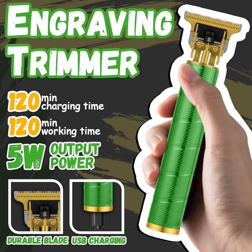 LQT Cordless Hair Clippers for Men with Precision Trimmer & Dual Foil Shaver - Green