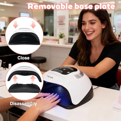 UV LED Nail Lamp 320W with 72 LEDs, 4 Timers, Phone Holder, Sensor, Fast Curing