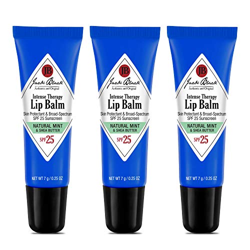 Jack Black Intense Therapy Lip Balm SPF 25 Natural Mint & Shea Butter - Pack of 3