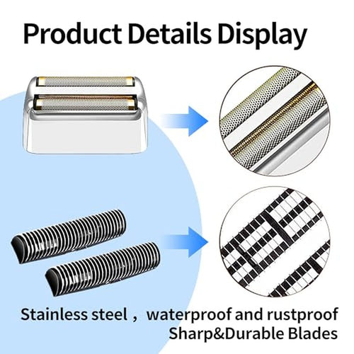 1 pack Professional Replacement Foil and Cutters for BaBylissPRO Barberology Double Foil Shaver, Compatible with BaBylissPRO Barberology FXFS2 Shaver£¬Silver