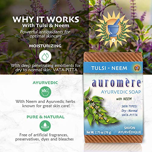 Ayurvedic Tulsi Neem Bar Soap 5 Pack - Eco-Friendly Handmade Vegan Natural