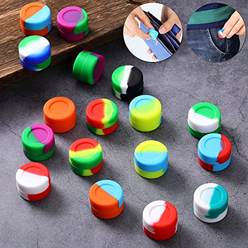 100 Pcs 3ml Silicone Wax Containers - Colored, Leakproof Storage Set with Lids