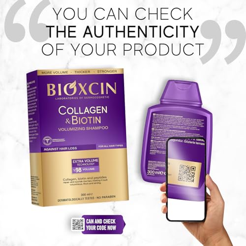 Bioxcin Collagen & Biotin Volumizing Shampoo for Hair Loss - 3 Pack, 300ML