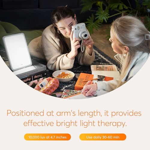 Portable Light Therapy Lamp with 10,000 Lux - Supports Energy & Sleep - Compact Desk Light