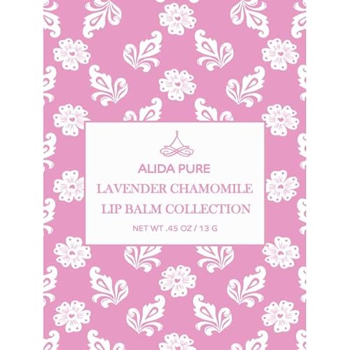 Vegan Lip Balm by PURE + SIMPLE Lavender Chamomile Lip Balm Collection, Cruelty Free Chapstick, Moisturize Dry, ed, or Chapped, Lips, 5 Tube Set.