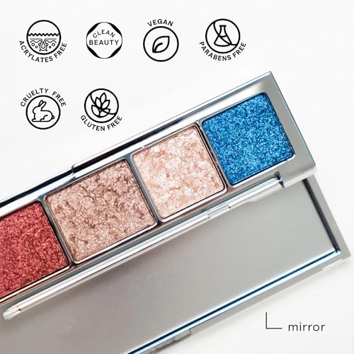Sarelly Eyeshadow Palette | 8 Shades, 4 Finishes (Matte, Shimmer, Satin & Metallic) | Mirror & Dual-Ended Brush | Neutral Eye Makeup Kit