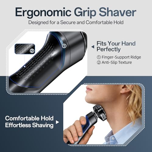 Electric Shaver for Men, Rechargeable Electric Razor with Floating Heads for Face Beard, 3-in-1 Trimmer, Close, Clean Shave, IPX7 Waterproof Wet/Dry, USB-C Charging, New Men¡¯s Gift