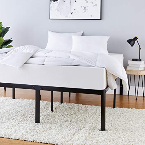 Full Size Heavy Duty Bed Frame with Steel Slats - 18 Inch Platform, No Box Spring Needed, Black, Variation of Full / 18"H