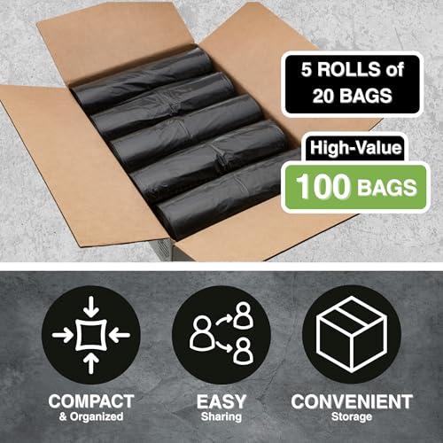 55-60 Gallon Heavy-Duty Black Garbage Bags - 38x58 Inch, 1.2 Mil, Made in USA, Bulk 100 Count