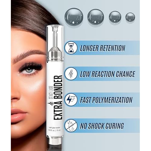 Extra Bonder for Lash Extensions 15ml + Eyelash Extension Primer - Stacy Lash/Eyelash Extension Sealer/Reduces Lash Extension Glue Fumes/Protein Oil Remover/Eyelash Extension Cleanser Spray 40