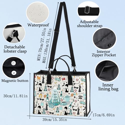 LEVLO Holly Golightly Cosmetic Makeup Bag - Unisex Adult - Light Black Cartoon Canvas Cosmetic Bag - 9.05 x 6.69 x 0.3 inches - Zipper Closure - Makeup, Travel, Gift