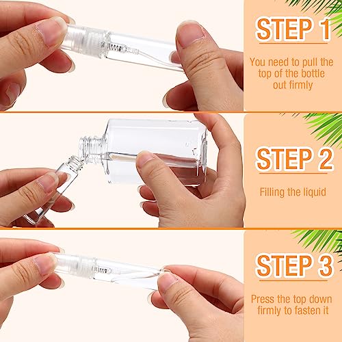 Tanlade 300 Pcs 5ml Mini Spray Bottles Refillable Clear Glass Travel Perfume Atomizer Mouthwash Bottle Cologne Small Sample Containers for Essential Oils, Retailers