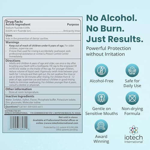Anticavity Fluoride Mouthwash with Molecular Iodine - Mint, 33.8 oz
