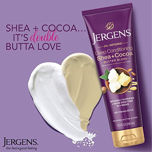 Jergens Shea & Cocoa Whipped Body Butter Lotion 8.5 Fl Oz Pack of 5 - Hydrating & Even Skin Tone