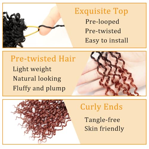 8 Inch Yanky Twist Crochet Hair for Black Women - Pack of 8, Protective & Tangle-Free
