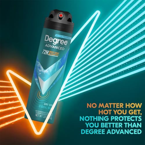 Degree Men Advanced Dry Spray Antiperspirant - Cool Rush, 4-Pack, 3.8 Oz Each - Variation of Cool Rush / 3.8 Ounce (Pack of 4)