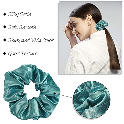 Multicolor Satin Hair Scrunchies Bulk Ponytail Holders - 200 Pieces