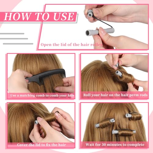 160 Pcs Perm Rods for Long & Short Hair - 0.59 Inch Grey Plastic Curlers
