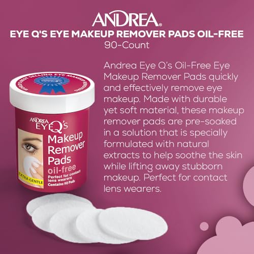 Andrea Eye Q's Oilfree Eye Makeup Remover Pads, 65 Count