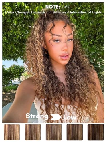 Honey Blonde Deep Wave Closure 12 Inch Human Hair 4x4 HD Lace Pre Plucked Ombre Brown