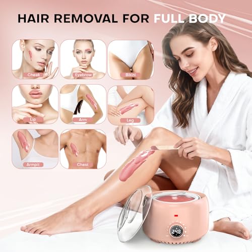 Blush Waxing Kit for Full Body Hair Removal with Digital Warmer & Natural Beads