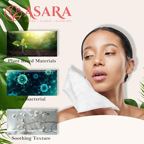 Disposable Organic Vegan Face Towels XL Pack - Sensitive Skin Makeup Remover Wipes - 200 Count - Biodegradable & Cruelty-Free