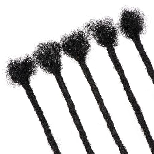 0.2cm Locs Human Hair Dreadlock Extensions - 10 Inch, 20 Strands, Natural Black, Variation of THIS listing