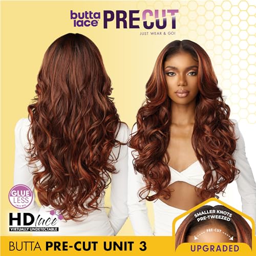 Sensationnel Butta Lace Precut Wig-Unit 3 Balayage Copper - Glueless Synthetic Hair