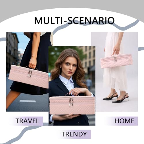 Double-Layer Carrying Case Compatible with Revlon One-Step Hair Dryer, Travel Bag for Hair Volumizer/Styler,Water Resistant Storage Organizer Box,Apply to FlexStyle Attachment (Bag Only)