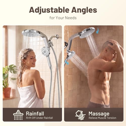 Rain Shower Head with Handheld Spray Combo - Chrome 2026 Magnetic Shower Head
