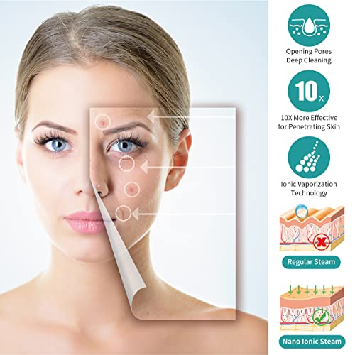 KINLITO Facial Steamer with 360° Arm – Nano Ionic Warm Mist, Ozone Spa