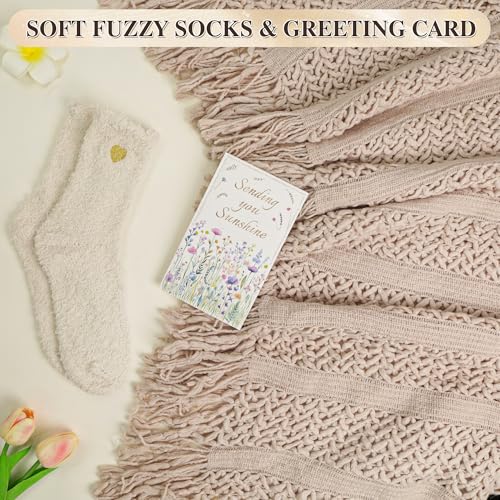 11 PCS Birthday Gifts for Women, Get Well Soon Gifts Baskets for Women Self Care Gifts, Spa Care Package After Surgery Thinking of You Sympathy Gift,Gift for Sick Friends Mom w/Blanket