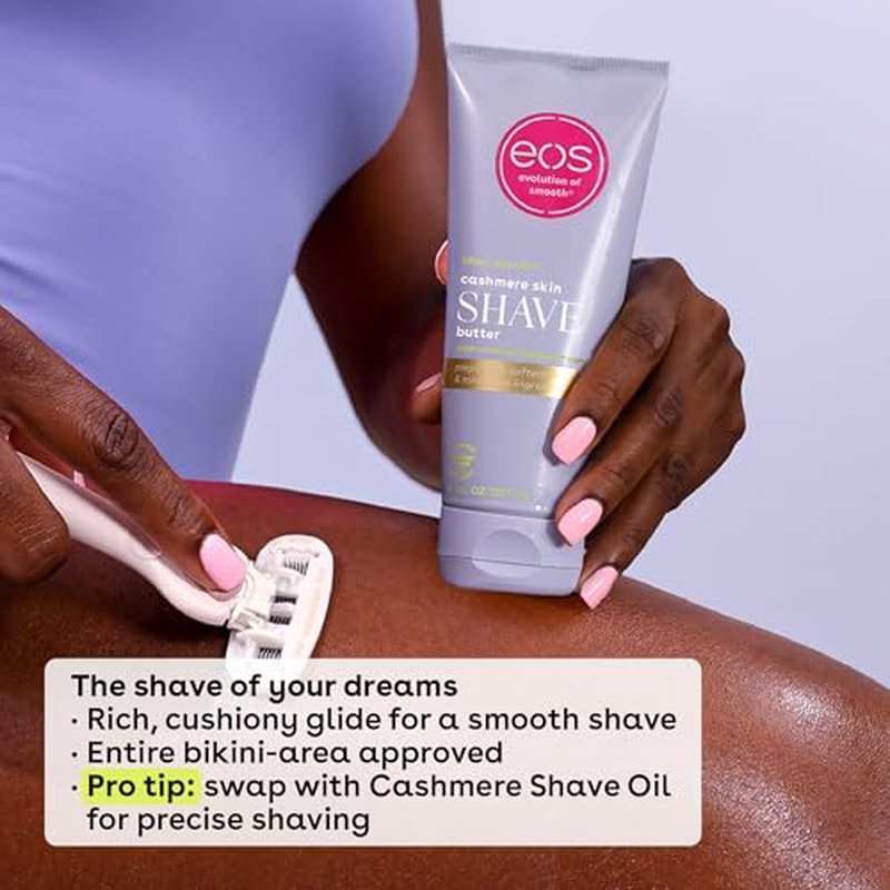 eos Cashmere Skin Collection Shave Butter- Vanilla Cashmere,Non-Foaming,Moisturizing,Prevents Razor Burn,Shave Cream for Women,eos-Shave Cream,7 fl oz,(Pack of 2)