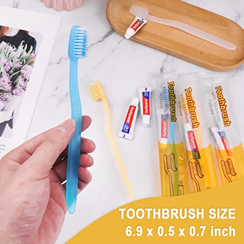 120 Pack Disposable Toothbrushes with Mini Toothpaste - Individually Wrapped, Soft Bristles, Travel-Ready