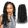 Niseyo Wild Locs 14 Inch Faux Locs with Curly Ends - 8 Packs, Natural Black