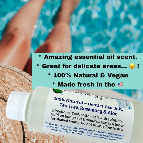 Urban ReLeaf Razor Bump Solution ! Natural Sea Salt and Tea Tree. Soothe & Gently Calm Shaving Bumps, Burns & Ingrown Hairs. Made fresh in USA! Helps Irritation. (Pack of 2)