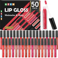 Lip Gloss Set 50 Colors Bulk with Hydrating Vitamin E & Coconut Oil - B-50P
