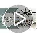 52-Inch Ceiling Fan No Light with Remote Dual Finish Black Walnut Reversible