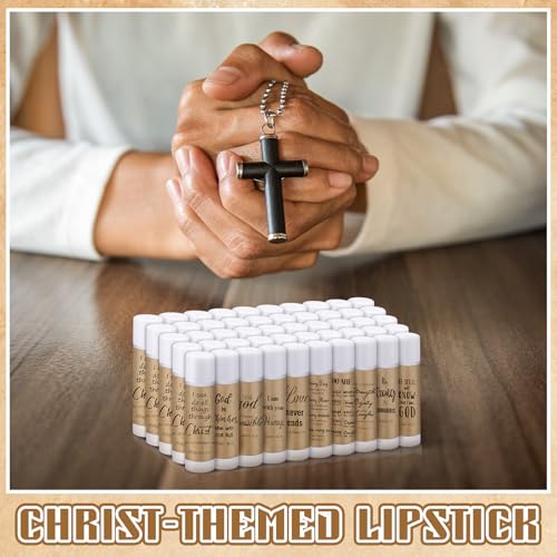 Rustic Christian Lip Balm Gift Set - Bulk 50 pcs with Bible Verses