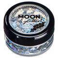 Moon Glitter Holographic Chunky Glitter 100% Cosmetic Glitter for Face, Body, Nails, Hair and Lips - 0.10oz - Silver