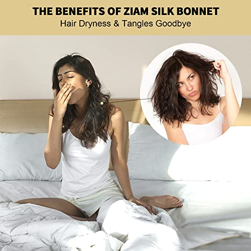 ZIMASILK 22 Momme 100% Pure Silk Bonnet for Sleeping - Leopard Black/Golden, One Size
