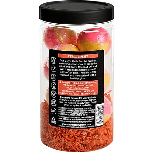 Detox Orange Ginger Bath Bomb Gift Set - Citrus & Patchouli Spa Bombs, 17.5 oz, 10 Count, 2 Pack
