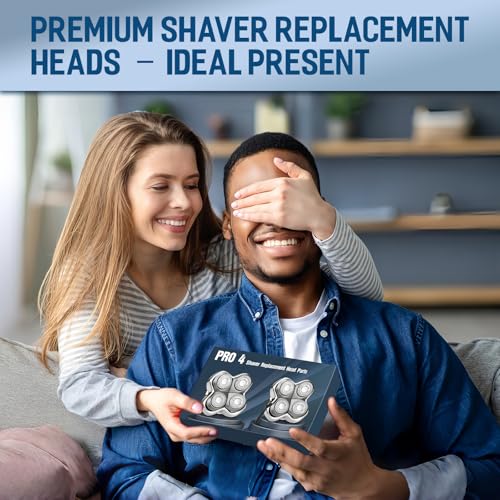 Pro 4 Replacement Razor Heads for Skull & Pitbulls Electric Shavers – 3 Pack, Waterproof, Easy Snap-On Fit