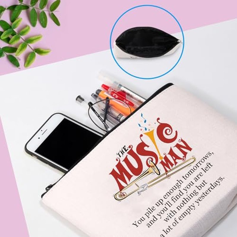 GJTIM Musical Merchandise Gift Zipper Pouch Musical Theater Makeup Bag Gift For Musical Lover Gift(Music Bag)