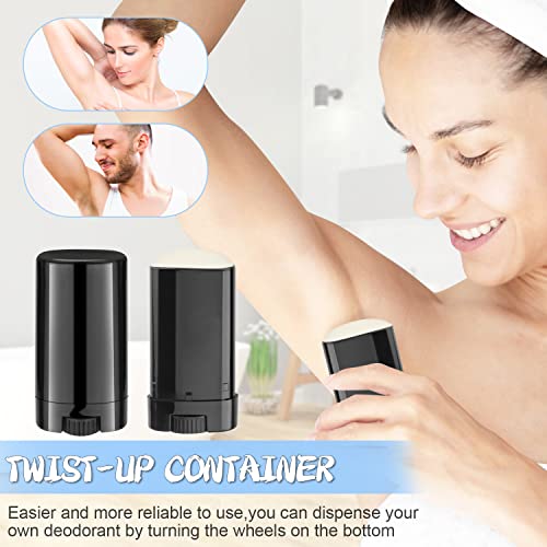 50 Pack 15ml Reusable Plastic Deodorant & Lip Balm Containers - Travel Size Twist-Up Tubes