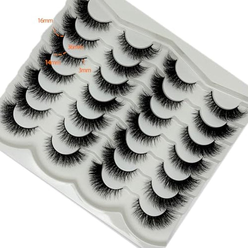 Cat Eye Lashes Natural Look Wispy Short Fluffy Fox Eye Lashes Strip Soft C Curl Natural Faux Mink Cateye Lash Strips Fake Eyelashes Bulk 14 Pairs