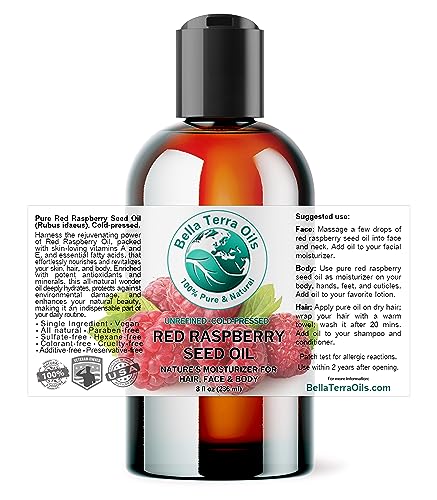Red Raspberry Seed Oil - 8 Fl Oz Natural Skin & Hair Moisturizer