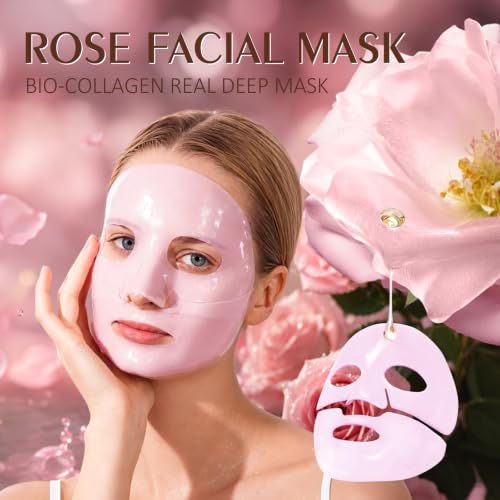 Rose Collagen Face Masks 10 Pack Hydrating & Anti-Aging Skincare